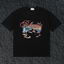 Rhude Cannes Tropical Beach Scene Script Black Oversized T‑Shirt