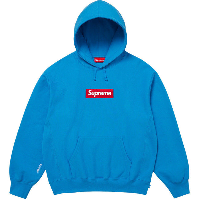 Supreme Box Logo Hooded Sweatshirt - Bright Blue / Red Hover Image