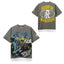 Roughplay Grey Washed Raw‑Edge Boxy Cropped T‑Shirt