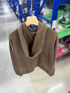 Play Hollywood Vintage‑Wash Brown Cropped Oversized Hoodie