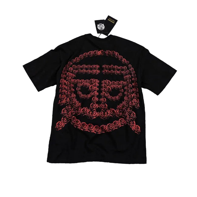 Glazagod Flowers - Heavyweight Terry Oversized Tee- Black Main Image