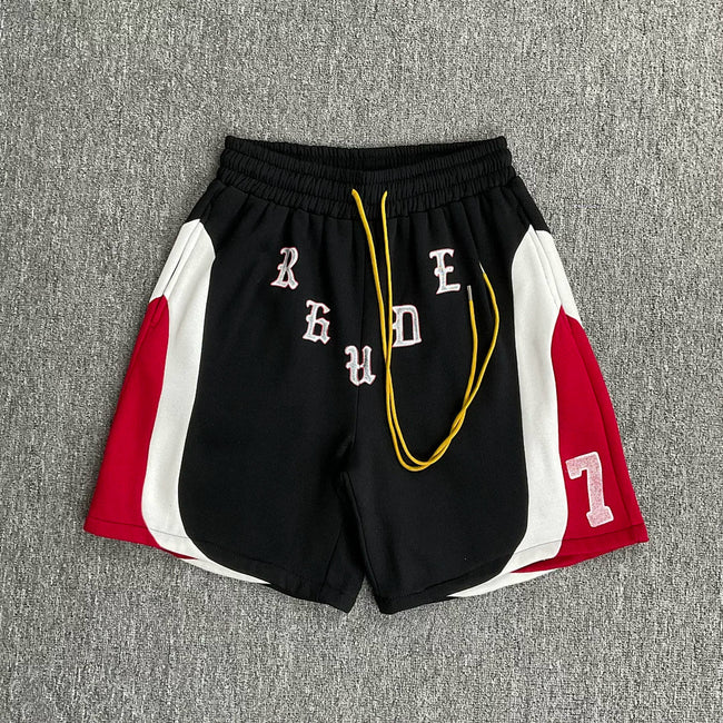 Rhude Color Block Number 7 Casual Shorts Hover Image