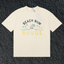 Rhude Beach Bum Palm Beach Retro Varsity Cream Oversized T‑Shirt