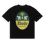 Rhude Vintage Oval Crest Back Logo Black Oversized T‑Shirt