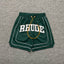 Rhude Teal Varsity Stripe Nylon Shorts