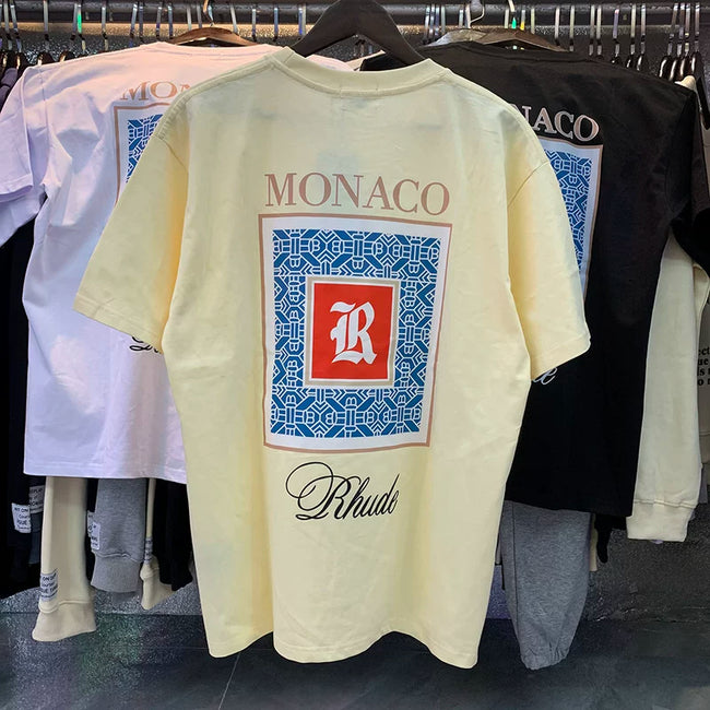 Rhude Vintage Monaco Back Print Short Sleeve Tee Hover Image
