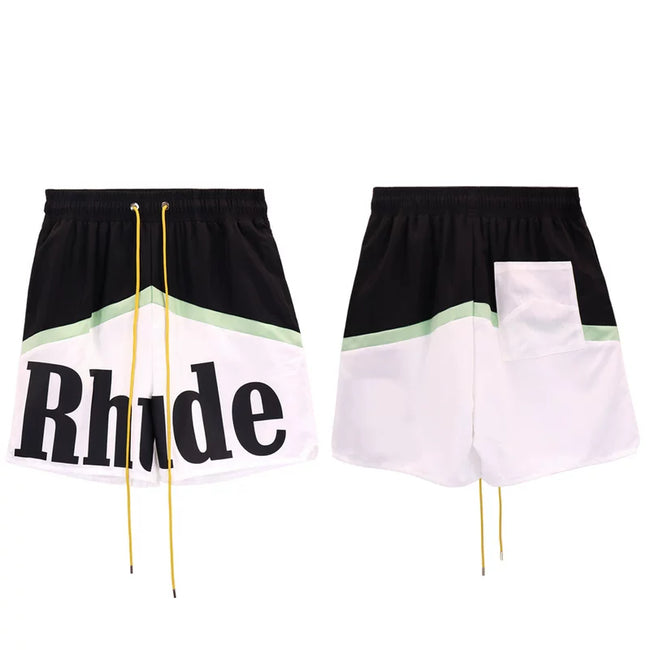 Rhude Color Block Logo Nylon Shorts Hover Image