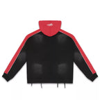 Roughplay Black Red Color‑Block Zip‑Up Hoodie