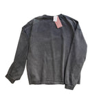 Paly Hollywood Distressed‑Neck Boxy Long‑Sleeve Oversized Streetwear Top