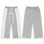 Roughplay Grey Side‑Stripe Snap Button Wide Leg Sweatpants