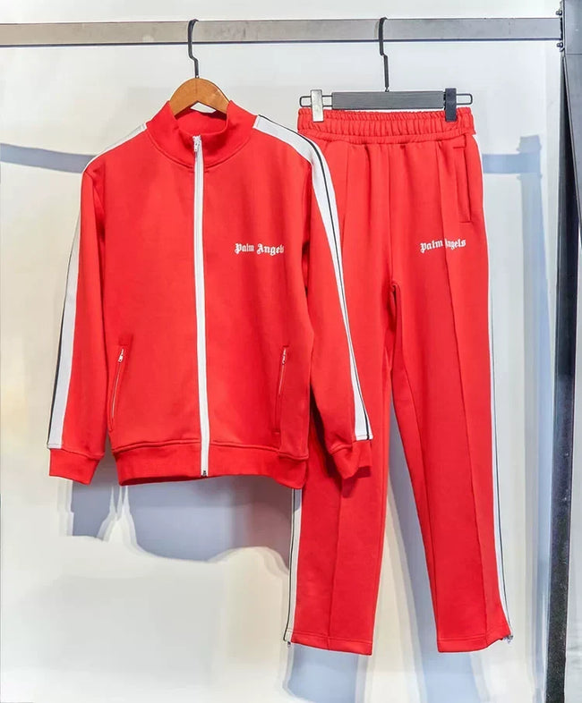 Palm Angels Classic Track Jacket & Pants Set - Red/White Hover Image