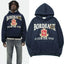 Rhude Bordeaux Club Wine Crest Graphic Oversized Hoodie Navy