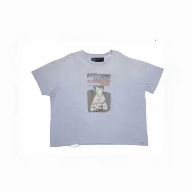 Play Hollywood Agony Ecstasy St. Christopher Jones Vintage‑Poster Cropped Boxy Short‑Sleeve Tee Hover Image