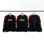 Rhude Camo Patch Logo Raglan Long Sleeve Tee Black Red