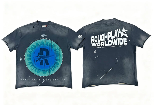 Roughplay Vintage Faded Charcoal Oversized Tee Hover Image