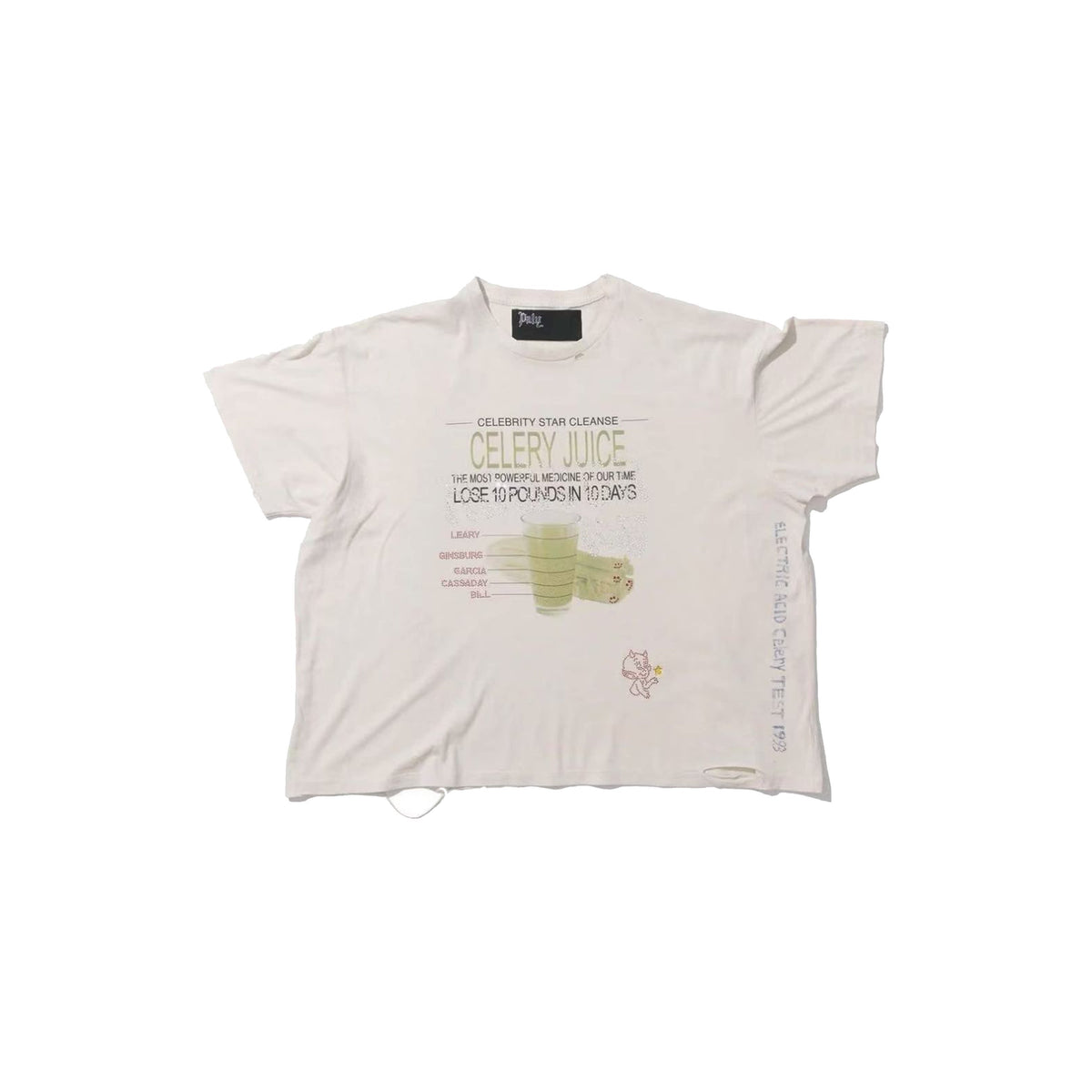 Play Hollywood Celery Juice Celebrity Star Cleanse Graphic Cropped Boxy Short‑Sleeve Tee