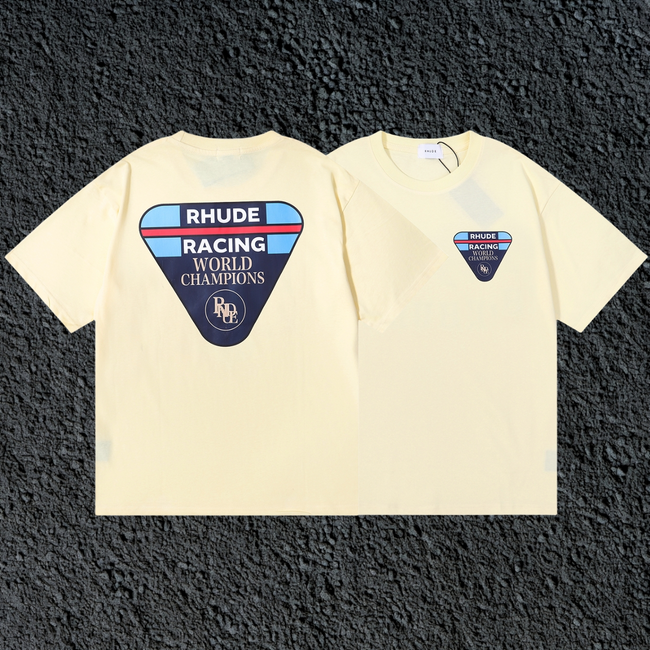 Rhude Racing World Champions Dual Sided Cream Oversized T‑Shirt Hover Image
