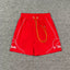 Rhude Outline Print Red Nylon Shorts