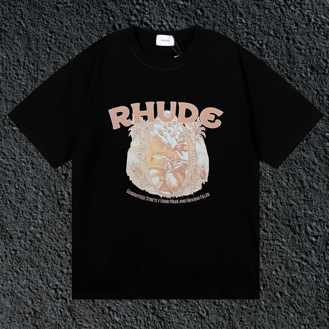 Rhude Vintage Palm Globe Black Oversized T‑Shirt Hover Image