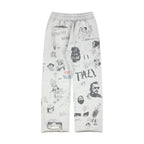 Play Hollywood Vintage‑Wash Heather Grey Wide Leg Sweatpants