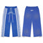 Roughplay Blue Side‑Stripe Snap Button Wide Leg Sweatpants