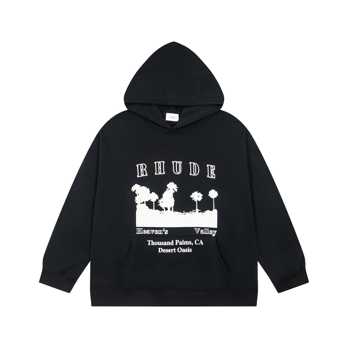 RHUDE Thousand Palms Desert Oasis Graphic Hoodie Black
