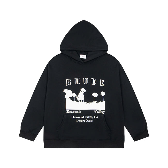 RHUDE Thousand Palms Desert Oasis Graphic Hoodie Black Hover Image