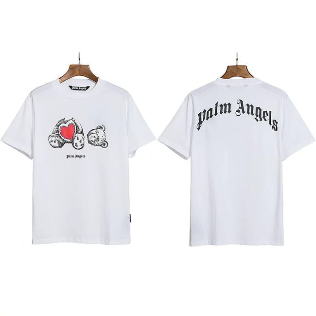 Palm Angels Heart Bear Graphic T-Shirt - White Hover Image