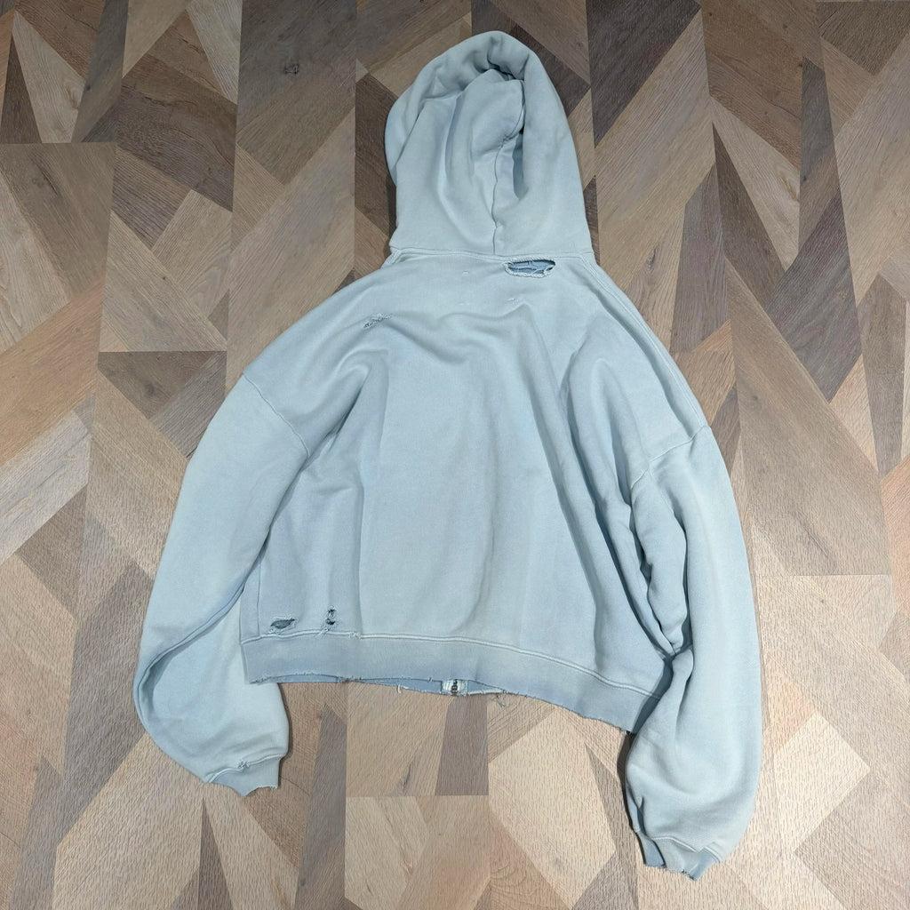 Play Hollywood Vintage‑Wash Baby‑Blue Full‑Zip Hoodie