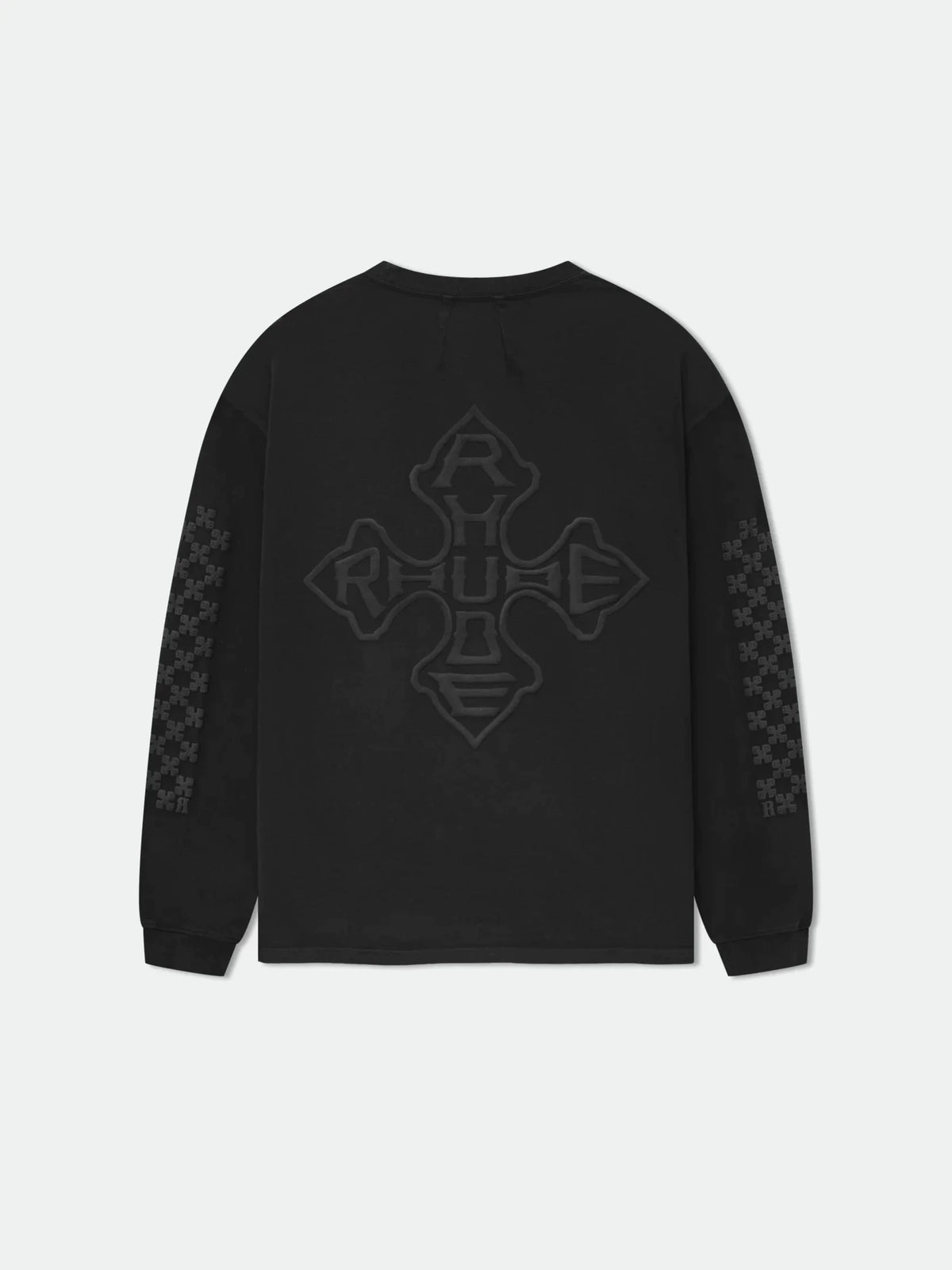 RHUDE Cross Symbol Back Print Hoodie Black