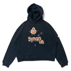 Play Hollywood Vintage‑Wash Black Cropped Hoodie