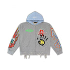 Roughplay Graphic Zip‑Up Hoodie