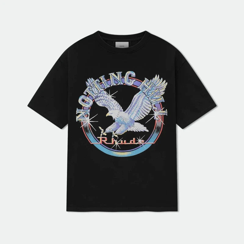 Rhude Nothing Hill Eagle Graphic Oversized T‑Shirt Black