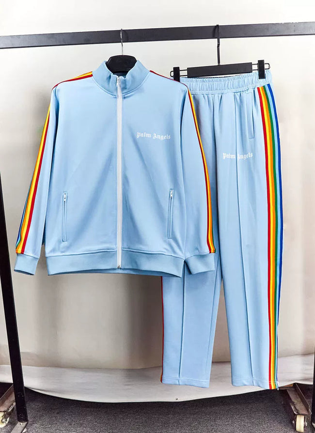 Palm Angels Rainbow Track Jacket & Pants Set - Light Blue Hover Image