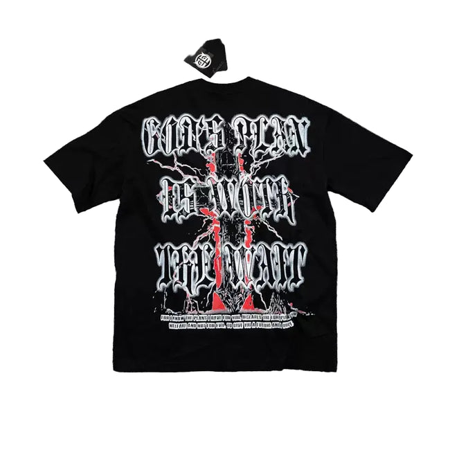 Glazagod Graphic Heavyweight T-Shirt Oversized-BLACK Main Image