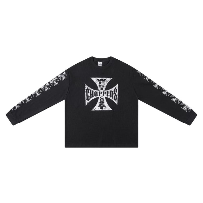 West Coast Choppers Black Oversized Streetwear Shirt Sleeve Print Hover Image