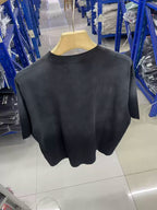 Paly Hollywood Vintage‑Wash Ombre‑Fade‑Black Tee