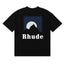 Rhude Mountain Moon Back Print Oversized Tee Black