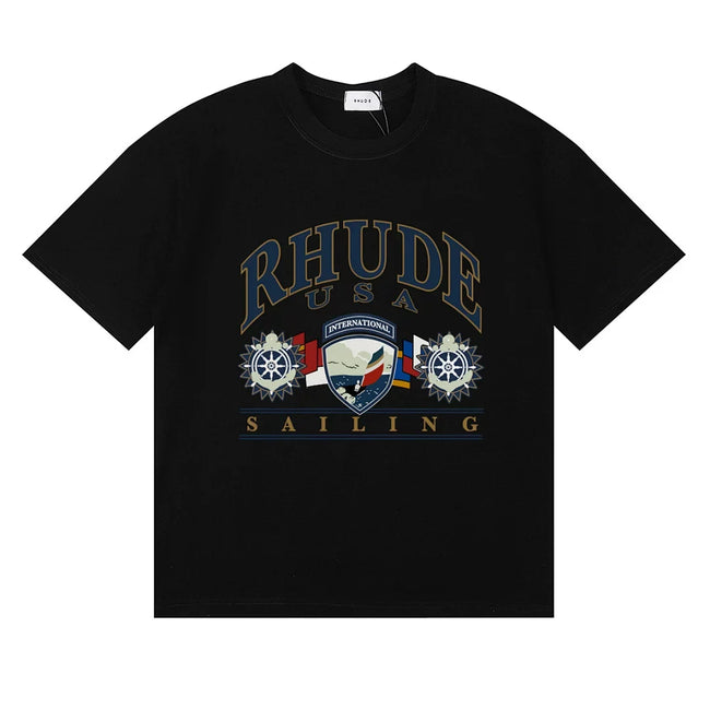 Rhude USA Sailing Crest Graphic Oversized Short Sleeve T‑Shirt Hover Image