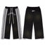 Roughplay Black Side‑Stripe Snap Button Wide Leg Sweatpants