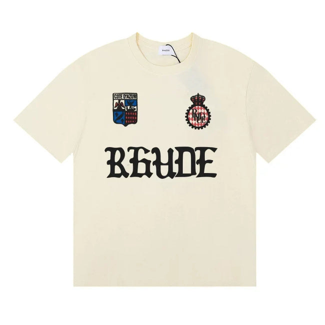 Rhude Gothic Crest Badge Logo Oversized Tee Cream Hover Image