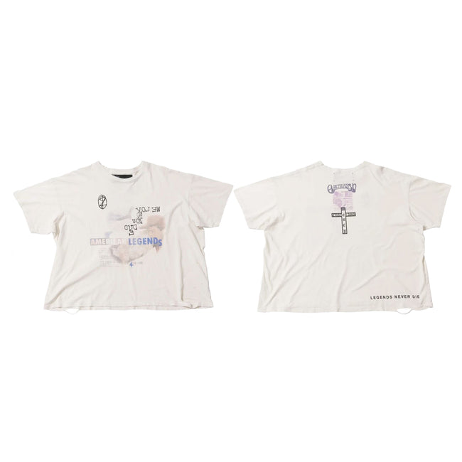 Play Hollywood American Legends Collage Cross‑Graphic Cropped Boxy Short‑Sleeve Tee Hover Image