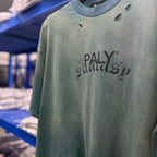 Paly Hollywood Vintage‑Wash Tie‑Dye‑Mottled‑Green Tee