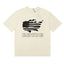 Rhude USA Map American Flag Graphic Cream Oversized T‑Shirt