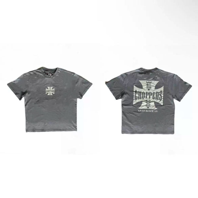 West Coast Choppers Dual‑Side White Cross Graphic Short Sleeve Tee Hover Image