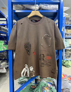 Play Hollywood Vintage‑Wash Washed‑Brown Tee