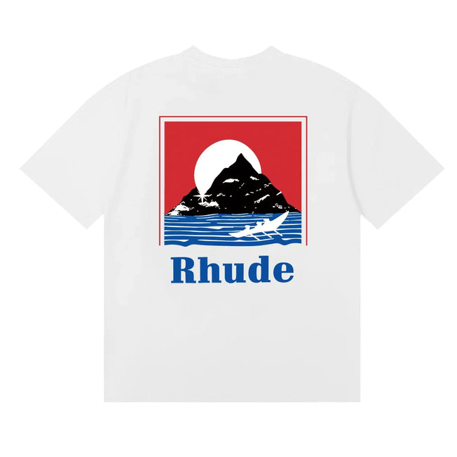 Rhude Mountain Kayak Back‑Print Oversized Short Sleeve T‑Shirt Hover Image