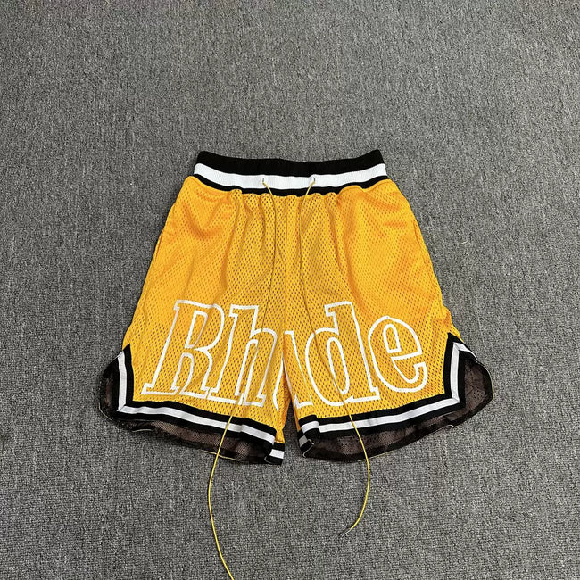 Rhude Big Logo Mesh Basketball Shorts Hover Image