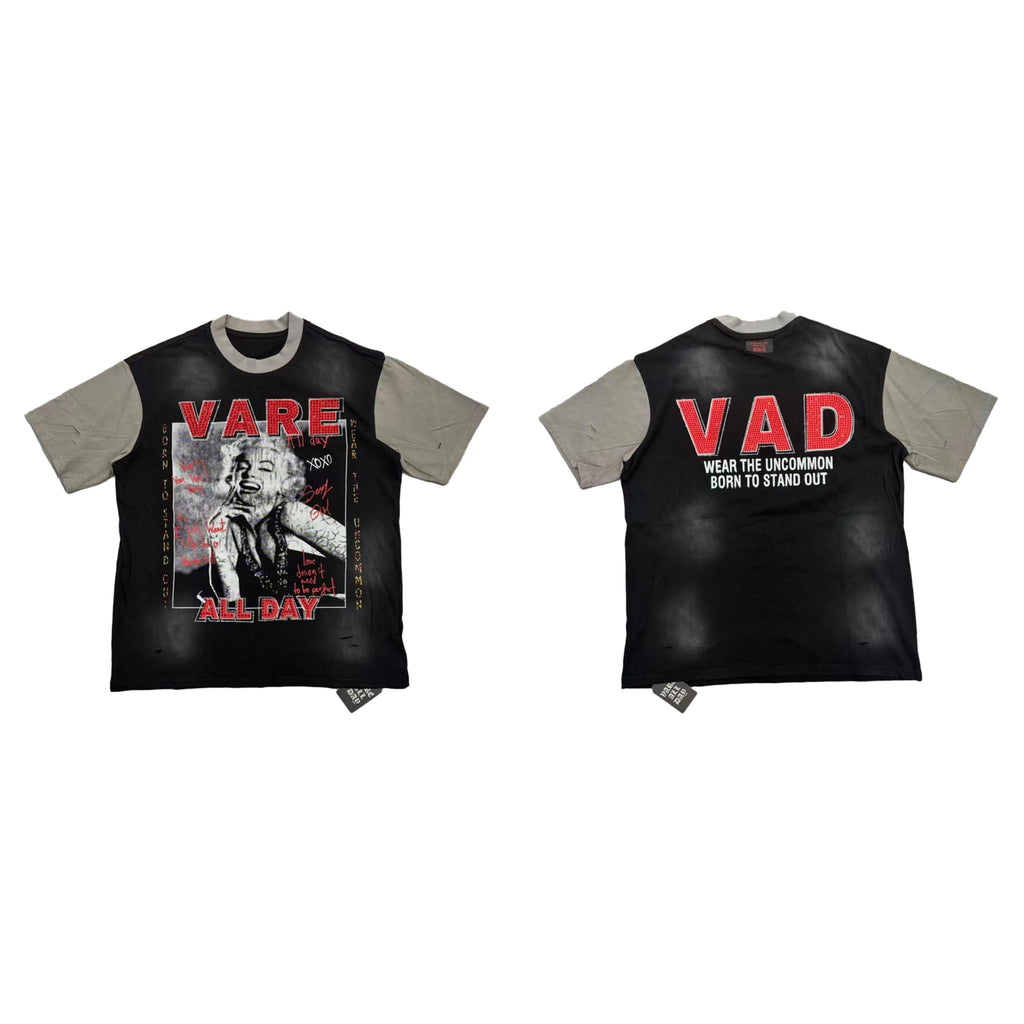 Vare All Day Marilyn Monroe Color Block Vintage Distressed T‑Shirt