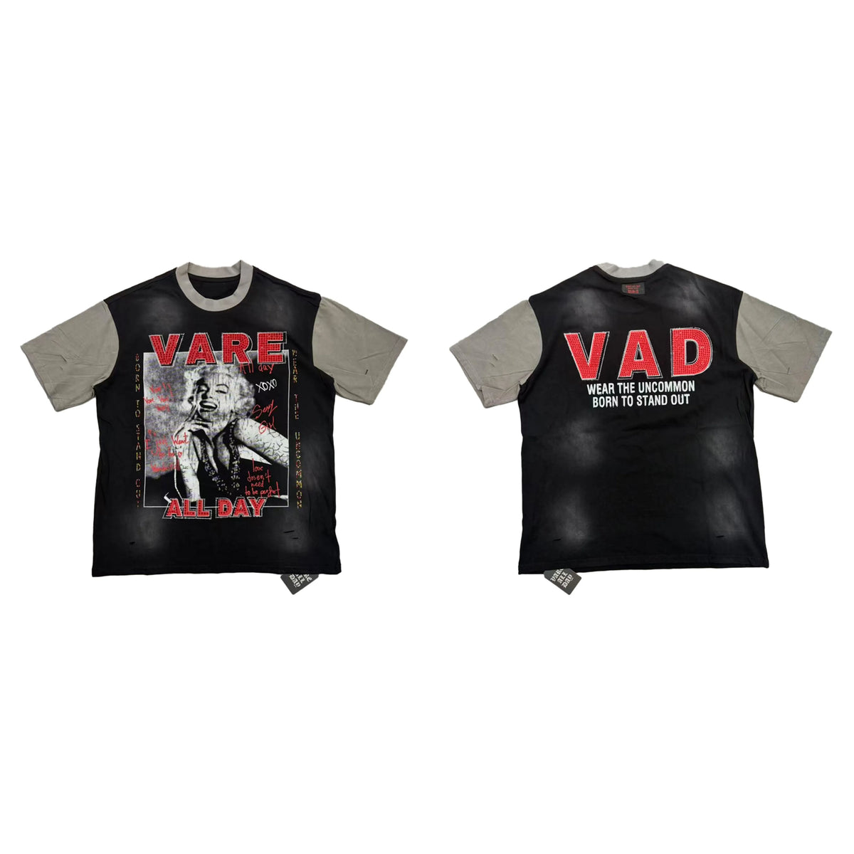 Vare All Day Marilyn Monroe Color Block Vintage Distressed T‑Shirt